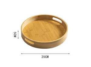 Wholesale Medium Bamboo <b>Decorative</b> Tray Large Round Eco-Friendly Modern Design Movable Platter for Hospitality. - Product Image 4