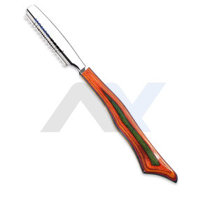 Fully Customized Hair <b>Razors</b> for Cutting Professional Wood-Handle Hair Styling <b>Razors</b> with Logo & Color Printing Thinning - Product Image 1