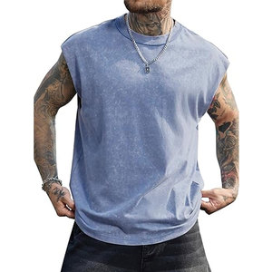 เสื้อกล้ามออกกำลังกายผู้ชาย แฟชั่น เสื้อยืดแขนกุด ทรงเข้ารูป สำหรับฟิตเนส ยิม ออกกำลังกาย เล่นกีฬา เพาะกาย ใส่สบายๆ ในฤดูร้อน น้ำหนักเบา - Product Image 1