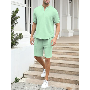 Men Fashion Summer Set casual <b>top</b> and shorts breathable fabric comfortable fit ideal for beach vacation gym and style and sale - Product Image 3