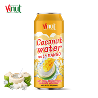 Gratis proefmonster kokoswater met mango 490ml voor Can-Fresh NFC fruitdrank Brix 10 Zuiverheid 40% Private Label Export Vietnam