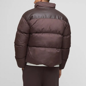 Chaqueta Acolchada Marrón para Hombre, Cuello Alto, Cierre de Cremallera, Servicio OEM, Resistente al Viento, Ropa Exterior Casual de Invierno - Product Image 5