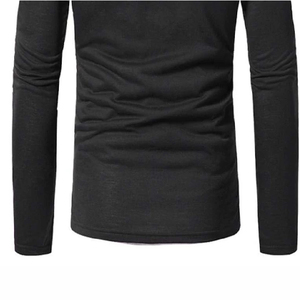 Camiseta de Manga Larga con Capucha para Hombre, Color Sólido, Cierre de Botones, Corte Ajustado, Informal, Tejido de Punto, Algodón, Otoño 2026 - Product Image 4