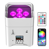 U`King 6X18W LED 6 en 1 RGBWA UV Par Light con Control Remoto, Batería Recargable, DMX Inalámbrico, Luz de Escenario