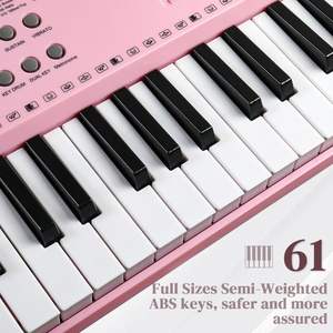 GEP-110 per pianoforte con tastiera a 61 tasti per organo elettronico con supporto integrato per altoparlanti musicali con schermo a LED 3 modalità di insegnamento per principianti - Product Image 2