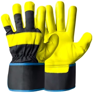 Gants de sécurité robustes en cuir grainé de vachette avec manchette caoutchoutée 11 oz – Nouveau design pour la protection des mains industrielles sur les chantiers - Product Image 2