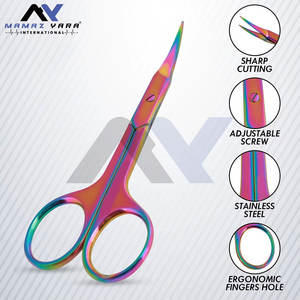 Tijeras para Cejas y Uñas de Acero Inoxidable con Recubrimiento de Titanio Colorido, Afiladas y Precisas, de Marca Privada, para Recorte Profesional - Product Image 3