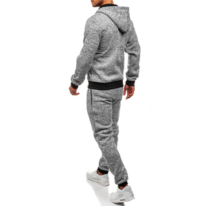 Conjunto Deportivo Azul para Hombre, Sudadera con Capucha y Cremallera de Manga Larga, Bolsillos Laterales, Ropa Casual Transpirable, Diseño Sólido, Invierno, Diseño 2 en 1 - Product Image 4