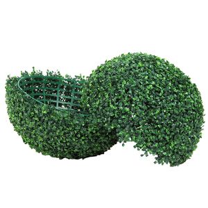 Set di 2 Alberi Artificiali di Bosso a Forma di Sfera, Alti 16 Pollici, Topiari Finti Decorativi Verdi per Tutto l'Anno - Product Image 3