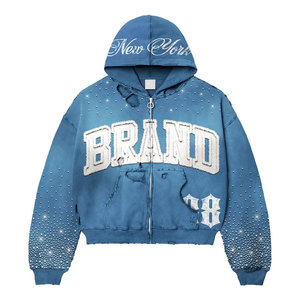 Ensemble de survêtement d'hiver pour hommes, 2 pièces, haute qualité, personnalisé, 240g, 100% coton, imprimé uni, coupe classique, style urbain, vente en gros - Product Image 2