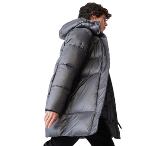 Custom Design <b>Men's</b> Winter <b>Longline</b> <b>Puffer</b> <b>Coat</b> Hooded Thick Insulated Jacket Warm Wind Resistant Casual Outdoor Wear - Product Image 5