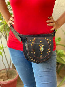 Cinturón de cuero con bolsillo para la cadera, riñonera bohemia de cuero, cinturones de bolsillo para la cadera, cinturones de cuero de alta calidad - Product Image 2