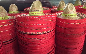 Summer Hats Mexican Sombrero Hat One Size Fits All Costume Mexican Big Brim Chin Straps Straw Hat Character Mexican Beach Party - Product Image 5