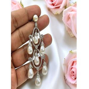 Elegantes Pendientes de Plata de Ley con Circonita Cúbica de Primera Calidad, Hermosos Pendientes Colgantes para Mujeres y Niñas, para Fiestas Nocturnas, Moda - Product Image 2