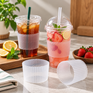 Custom Logo Biodegradable Eco-Friendly Disposable Whitecardboard Coffee Cup Sleeves with Digital Printing Insulated Design - Product Image 3