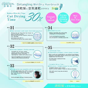 Adecuado para todo tipo de cabello, cepillo desenredante plegable de secado rápido con espejo. - Product Image 6
