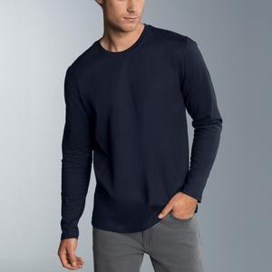 Camiseta de Manga Larga con Cuello Redondo para Hombre, Logotipo Personalizado en la Parte Delantera, 100% Algodón Tejido, Ecológica, de Secado Rápido, Tela de 220g, Corte Regular Informal - Product Image 2