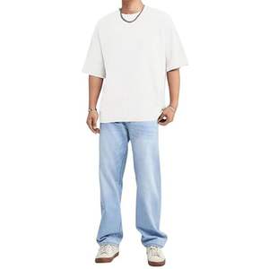 T-shirt blanc pour homme à épaules tombantes, coupe oversize, en coton uni, style boxy, impression personnalisée, streetwear, fabricant en gros - Product Image 6