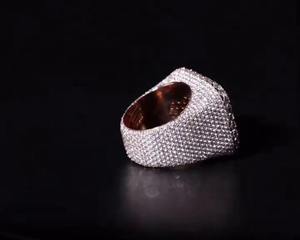 Anillo de Fiesta Hip Hop con Diamantes Helados, Plata de Ley 925, D VVS, Anillo Personalizado, HUMERA JEWELS, Certificado GRA - Product Image 2