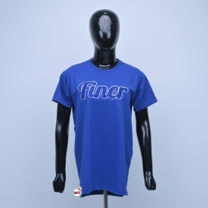 Finer Logo Chenille Embroidery <b>Patchwork</b> T-Shirts Womens Crew Neck Regular Fit Cotton Jersey Casual Short Sleeve Summer Blue - Product Image 1
