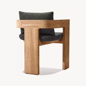 Teak Modern Leisure <b>Dining</b> Table <b>Chair</b> Set Solid Wood Outdoor Waterproof Durable Comfortable Furniture Courtyard Use 8-Person - Product Image 4