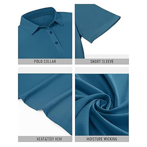 Camiseta Polo Azul Verde para Hombre, Manga Corta, Casual, Lisa, Tejido Transpirable, Logotipo Personalizado, OEM, ODM Disponible - Product Image 6
