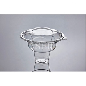 SL-B700 Disposable Clear Ice Flakes Plastic Container Shaved Ice cream Cup Dessert Sherbet Kakigori Bingsu Cup with Lid