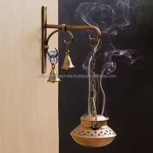 เตาเผาเครื่องหอมทองเหลืองแบบแขวนผนัง เป็นมิตรกับสิ่งแวดล้อม สำหรับธูปทิเบต โลบัน ดูป ดานี ทีไลท์ ที่วางเทียนตกแต่งบ้าน สำนักงาน โยคะ - Product Image 2