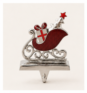 Premium Metal Christmas Sleigh <b>Stocking</b> <b>Holder</b> Weighted Non-Slip Mantel Hanger For Holiday Home Decoration & Gifts In Low Price - Product Image 3
