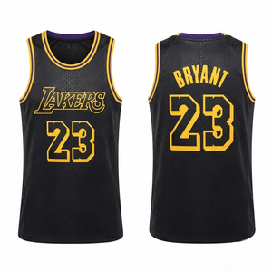 Lakers 23 Men's Basketball Jersey Black Yellow Mesh Sleeveless Neck Breathable Windproof Eco-Friendly Polyester/Nylon Customized - Product Image 1