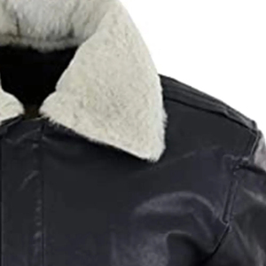 Chaqueta de Cuero Negra Vintage Personalizada para Hombre con Cuello de Sherpa, Abrigo Grueso para Invierno - Product Image 4