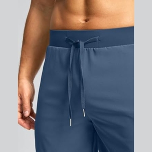 <b>Men</b> Solid Color Quick Dry Polyester <b>Bermuda</b> <b>Shorts</b> with Drawstring Waist and Pockets Casual Style - Product Image 4