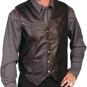 Gilet en cuir personnalisé, style motard classique, pour la conduite sur route et en ville, qualité supérieure - Product Image 1