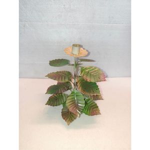 En gros, Porte-bougie en métal rose en forme de pomme de pin, style nordique, en fer, motif floral, pour bougies coniques, ornement de table de Noël, décoration artistique en forme d'arbre fleuri - Product Image 2