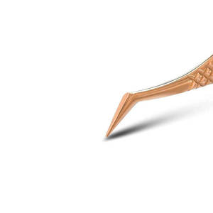 Pince à épiler pour cils DANTRIC IMPLANTS en acier inoxydable or rose, pointe précise, bord lisse, outil de beauté, modèle DI-0077, 10 mm - Product Image 3