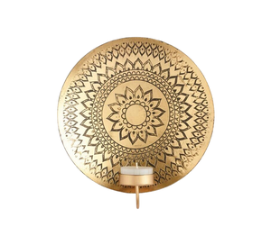 Portavelas Colgante de Hierro Forjado a Mano con Placa Decorativa para Iluminación Ambiental de Pared - Product Image 6