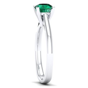 REYES Wholesale 0.75 Carat <b>Emerald</b> Gemstone Eternity <b>Rings</b> 925 Sterling <b>Silver</b> Moissanite Wedding Fine Jewelry For Women - Product Image 3
