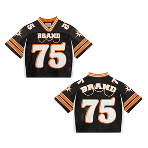 Custom Name & Number Mesh Football Jersey V-Neck Short Sleeve Breathable Regular Fit Adult <b>Sport</b> <b>Apparel</b> Custom Brand Name - Product Image 1