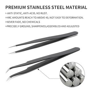 แหนบขนตาปลอมด้ามเงินสีดำกล่องสีชมพูแยกขนตาปลอมฉลากส่วนตัว - Product Image 4