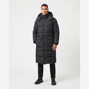 Manteau d'hiver long matelassé pour homme, léger et chaud, veste longue rembourrée pour homme, vêtement d'extérieur d'hiver - Product Image 5