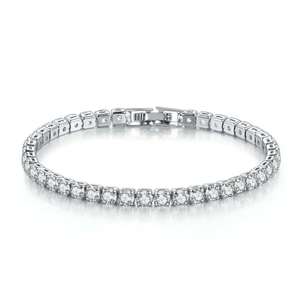 Brilliant Cut Diamond Tennis Bracelet 18K Solid Gold <b>Rose</b> Gold Plated Adjustable Length Unisex Gift Party Jewelry - Product Image 4