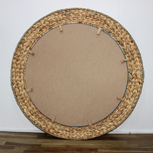 Natural Water Hyacinth Rustic <b>Round</b> <b>Wall</b> <b>Mirror</b> Handwoven Decorative Frame for Boho Home Living Room Decor - Product Image 5