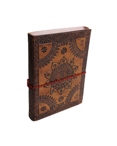 Diario vintage genuino con relieve, color marrón antiguo, con cierre de cordón rojo, cuaderno de escritura con encuadernación celta, al por mayor - Product Image 4
