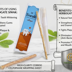 Premium Organic Miswak Stick Pack of Two Natural Dental Cleaning Sticks with Plastic Holder for Healthy Teeth and Gums - Product Image 3