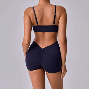 Mono casual de alta calidad para mujer, de color liso y cuello redondo, tipo top sin mangas, para uso exterior, con efecto moldeador de cuerpo y cintura - Product Image 3