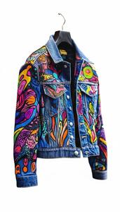 แจ็คเก็ตยีนส์ผู้ชายคุณภาพสูง ปักโลโก้ได้ สไตล์สตรีทแฟชั่น หลากสี สำหรับทุกฤดู - Product Image 2