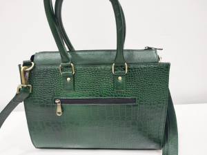 Bolso de Hombro de Cuero Genuino Indio para Mujer, Diseño Vintage con Estampado de Cocodrilo, Forro de Algodón, Cierre de Cremallera, Dos Correas, Color Personalizado - Product Image 3