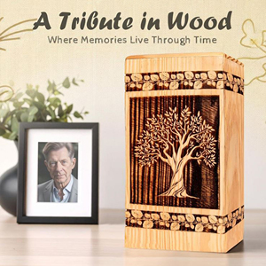 Premium Wooden Memorial Box for Ashes Wooden Cremation Urn with Brass Decorative Band by AYAANS - Product Image 4