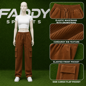 Vintage Corduroy <b>Cargo</b> Pants Men Women Kids Casual Drawstring Elastic Waist Straight Leg Trousers Brown Streetwear Workwear - Product Image 5