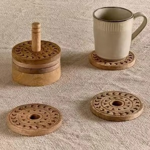 Wooden Coasters Set Luxury Drink Mats Decorative <b>Table</b> <b>Protectors</b> for Home Dining Restaurant Hotel Bar Party - Product Image 6